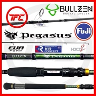 BULLZEN PEGASUS SPINNING FISHING ROD Heavy Kolam Mekong Popping Strong 15-30LB 7’0” Butt Joint Middl
