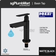 Pozzi x sgPlumbMart Matte Black Basin Tap K321BB Bathroom Wash Basin Cold Faucet Tap