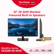 ViewSonic VA3209-2K-MHD 32" 2K QHD IPS / 75Hz /  4ms Featured Built-In Speakers (จอมอนิเตอร์)