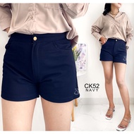 CK52 - WOMEN'S SHORT WAFFLE CREPE SHORTS IMPORTED PANTS