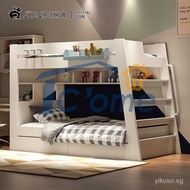 【In stock】ZHQ Modern Double Decker Bed Frame Bunk Bed For Kids Adults Queen Bunk Bed With Drawer Mattress Set High Quality Wood CMY1