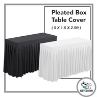 ACEVE DREAM READY STOCK 5x1.5FT Pleated Box Table Cover Skirting Meja Hotel Wedding Banquet Event Sk