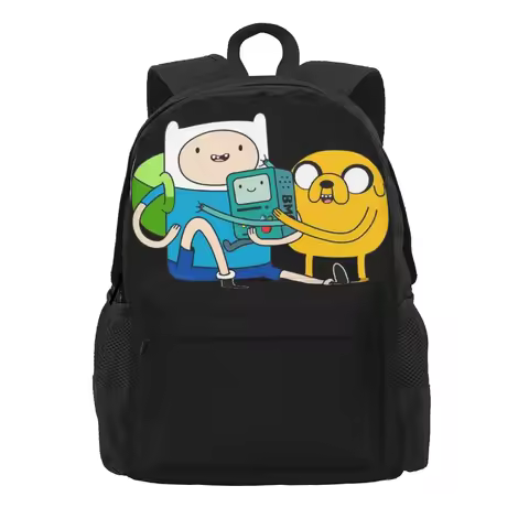 Finn Jake BMO Backpacks Boys Girls Bookbag Students School Bags Cartoon Kids Rucksack Laptop Rucksac