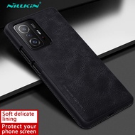 Nillkin For Xiaomi Mi 11T Pro 5G Casing Qin Flip Leather Case Card Slot Holder Back Phone Cove