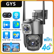 V380 Pro CCTV Camera 4G Sim Card Dual Lens Wireless CCTV Outdoor Camera Wifi IP Security Camera, PTZ360, Two-Way Calling, Color Night Vision, Waterproof