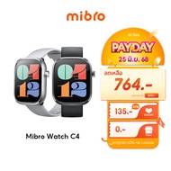 Mibro Watch C4 สมาร์ทวอทช์ โทรได้ วัสดุโลหะ กันน้ำ 2ATM ลื่นไหล 60Hz หน้าจอใหญ่ 2.01 นิ้ว -12M