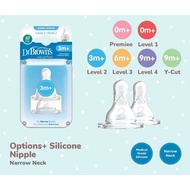 Ohanababy.id DR.BROWN'S SILICONE NARROW NECK NIPPLE LEVEL 1-4 MILK BOTTLE DOT/ 3m 6M/9M/Y-CUT