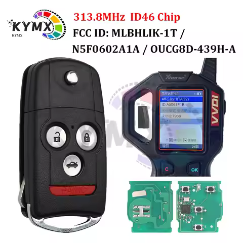 KYMX For Acura MDX RDX TSX TL ZDX FCC ID: OUCG8D-439H-A N5F0602A1A MLBHLIK-1T Flip Remote Car Key Fo