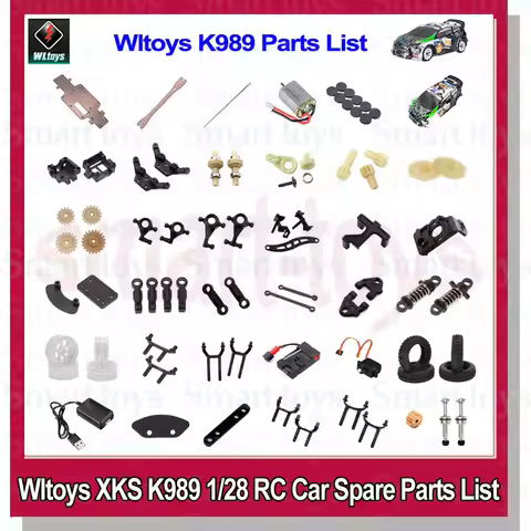 Wltoys XKS K989 1/28 RC Car Spare Parts Original Servo swing arm Pull rod Tire Hub Shaft Motor Gear 