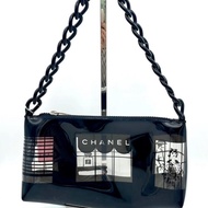 「JL精品代購」9新 Chanel黑色壓克力Coco女士公寓剪影系列沙灘包腋下款