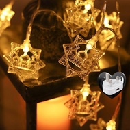FREE🔌 1.5M 10LED Ramadan String Lights Warm Led Moon Star Castle Lantern Mubarak Lights Hari Raya De
