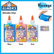 Elmers Non Toxic Metallic Glue (Best for Metallic Slime Washable) [147ML] (Teal / Blue / Pink)