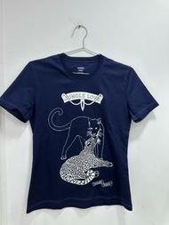 👚Hermes Jungle love cut and sew T-shirt Size 38 愛馬仕藍色獵豹圖案T恤 38碼