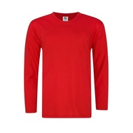 Plain T-shirts - 100% Cotton T-Shirt Red Long Sleeve (UNISEX) | T-shirt Kosong Merah Lengan Panjang MURAH