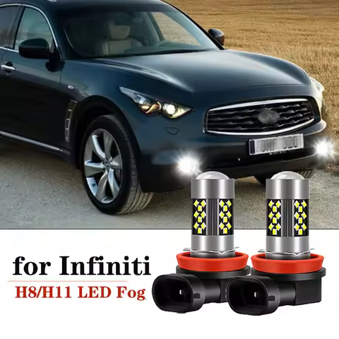 2x For Infiniti FX35 FX37 FX50 M35 M37 M56 QX50 QX56 QX60 QX70 Q40 Q60 EX35 G25 G37 JX35 LED Fog Lig