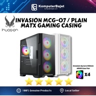 INVASION MCG-07 WHITE / PLAIN BLACK MATX CASE ARGB FAN CASING GAMING PC