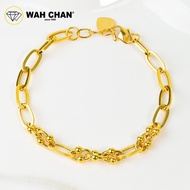 WAH CHAN 916 Gold Bracelet CSB172 - Paperclip Boba Bracelet