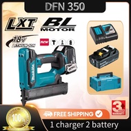 Makita DFN350 การชาร์จไฟแบบไร้สาย Pneumatic Nailer Gun, 18V F30 เครื่องมือไฟฟ้า Brushless Nail Gun ตรง Nailer, แบตเตอรี่ลิเธียมพลังงานสูง