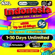 NMLeSIM Indonesia eSIM 5G 1-15 Days Daily500MB-20GB Unlimited Data eSIM  Indonesia Telkomsel XL