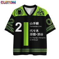 Tokyo Harajuku Harukas Aoyama Black Green 3D Print Breatha Quick-dry Men Women T-shirt Street Casual