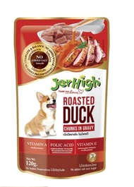 ยกลัง Jerhigh Pouch อาหารเปียกสุนัขแบบซอง เจอร์ไฮเพาซ์ ในน้ำเกรวี่ ขนาดบรรจุ 120 กรัม 48ชิ้น