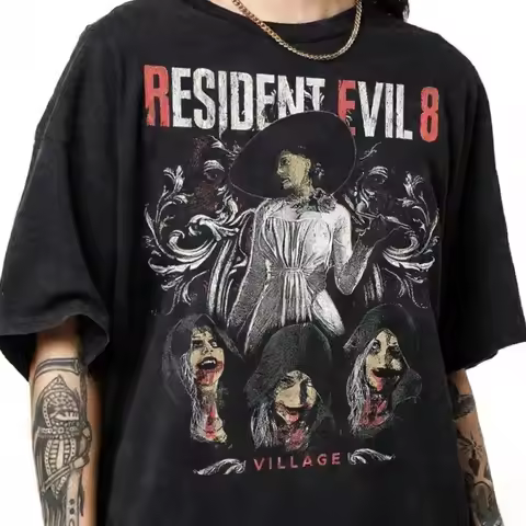 Summer Limited Edition Resident Evil 8 Village Retro T-shirt, Resident Evil, Carl Heisenberg, Women'