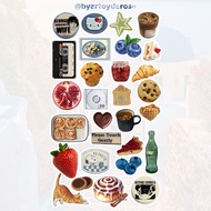 90s Classic Retro American Breakfast Food Sticker Set Unique Notebook Decoration
