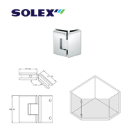 SOLEX บานพับสแตนเลส SUS304 ประตูกระจกห้องน้ำ รุ่น SLW3041