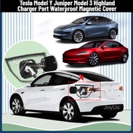 Tesla Model Y Juniper Model 3 Highland EV Car Charger Waterproof Magnetic Cover Charger Port Protect