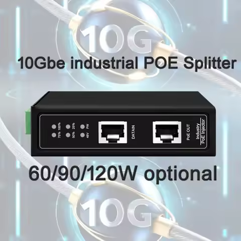 10Gbe Industrial POE Splitter|Port Isolation|65W/90W/120W Are Optional|12V/24/48Vdc Out Are Optional