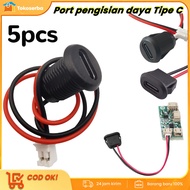 5Pcs USB Type-C Female Socket - Choose Model: Flat Head (20V 3A) or Round Head (5A) or Round Screw (