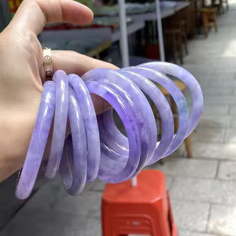 Real Jade Bracelet Violet Purple Jade Bangle Jadeite Jasper Bangles Fit Adult Women Hand Jewelry For