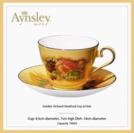 ชุดอาฟเตอร์นูนทีแบบอังกฤษ Aynsley ถ้วยกาแฟกระเบื้องจีนหรูหราแสงสีทองออร์ชาร์ด Colour เคลือบถ้วยและจา