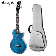 Enya Tenor Ukulele All Solid Flame Maple Ukulele with Built-in AcousticPlus Pickup and Deluxe Ukulele Case(EUT-E6)