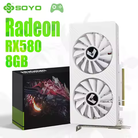 SOYO AMD Radeon RX580 8GB Graphics Cards DDR5 GPU 128Bit PCIE3.0 16X DP DVI Gaming Video Card for De