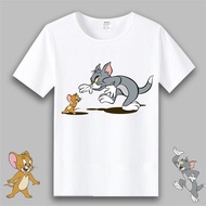 Cat And Mouse Anime Short Sleeved T-Shirt Student Couple Children's Cartoon Clothes Tom Jerry Clothe