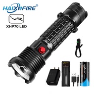 HaixnFire DV65 Underwater waterproof flashlight 5000 lumen scuba diving flashlight XHP70 LED Camping