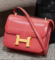 Hermes Constance 19 mini lizard 🦎 蜥蜴皮 Rose Extreme 