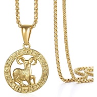 FLORIDECO  Zodiac Necklace - Personalized Star Sign Pendant Glowing Constellation Charm on 22” Box C