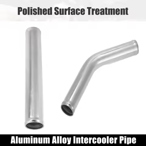 X Autohaux Aluminum Alloy Intake Tube OD 38/45/51/63/76/89/102MM Intercooler Pipe Air Tube 0 45 Degr