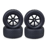 4PCS Desert Truck 110MM  Rubber Sponge Tires Tyre Rim Wheels 12mm Hub Hex For RC 1/10 Car HSP Off Ro