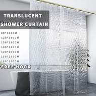 Shower Curtain Translucent Waterproof Shower Curtain With Hook Door Curtain For Livingroom Bathroom Accessories