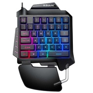 K-Snake G92 Keyboard Ergonomis, Kabel Gaming Tangan Tunggal 35 Kunci D