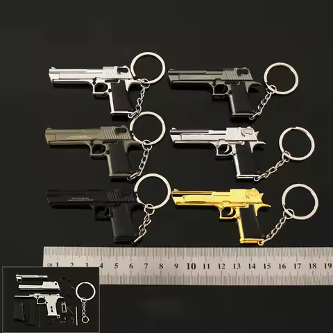 1:4 Gun Keychain Detachable Mini Desert Eagle Pendant Military Tactical Command Metal Keyrings Fashi