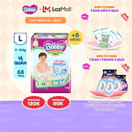 [CHỈ 25-29/7 QT Đơn 899K/1199K]Tã/bỉm quần Bobby Ultra Jumbo 3mm Gạo non Giảm nhiệt L70