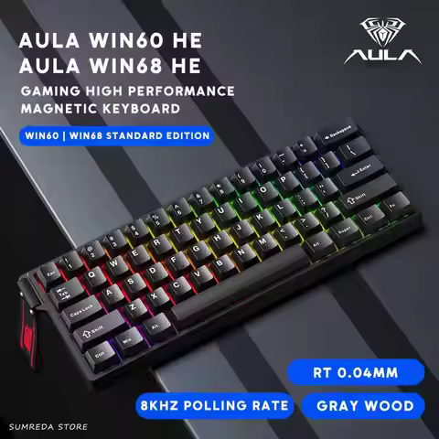 Aula win60 he win68he win60he win68 he Gaming Magnetic Mechanical Keyboard 60% Rapid Trigge 8K Wired