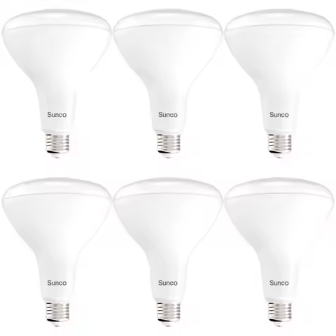 Sunco 6 Pack BR40 LED Light Bulbs, Indoor Flood Lights, Recessed Can Light Bulb, 1400 LM, 17W 100W E