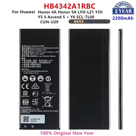 Brand New Orginal HB4342A1RBC 2200mAh Battery For Huawei Honor 4A Honor 5A LYO-L21 Y5II Ascend 5 + Y