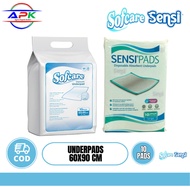 SENSI UNDERPADS 10 PCS PERLAK SIZE L SIZE 60x90 CM | ADULT UNDERPAD 60CM X 90CM SIZE XL 1 PACK CONTA