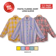 ZAADA&CO: PASTEL FLANNEL SHIRT LONG SLEEVE SOFT COTTON MATERIAL FOR WOMAN FASHION U6356